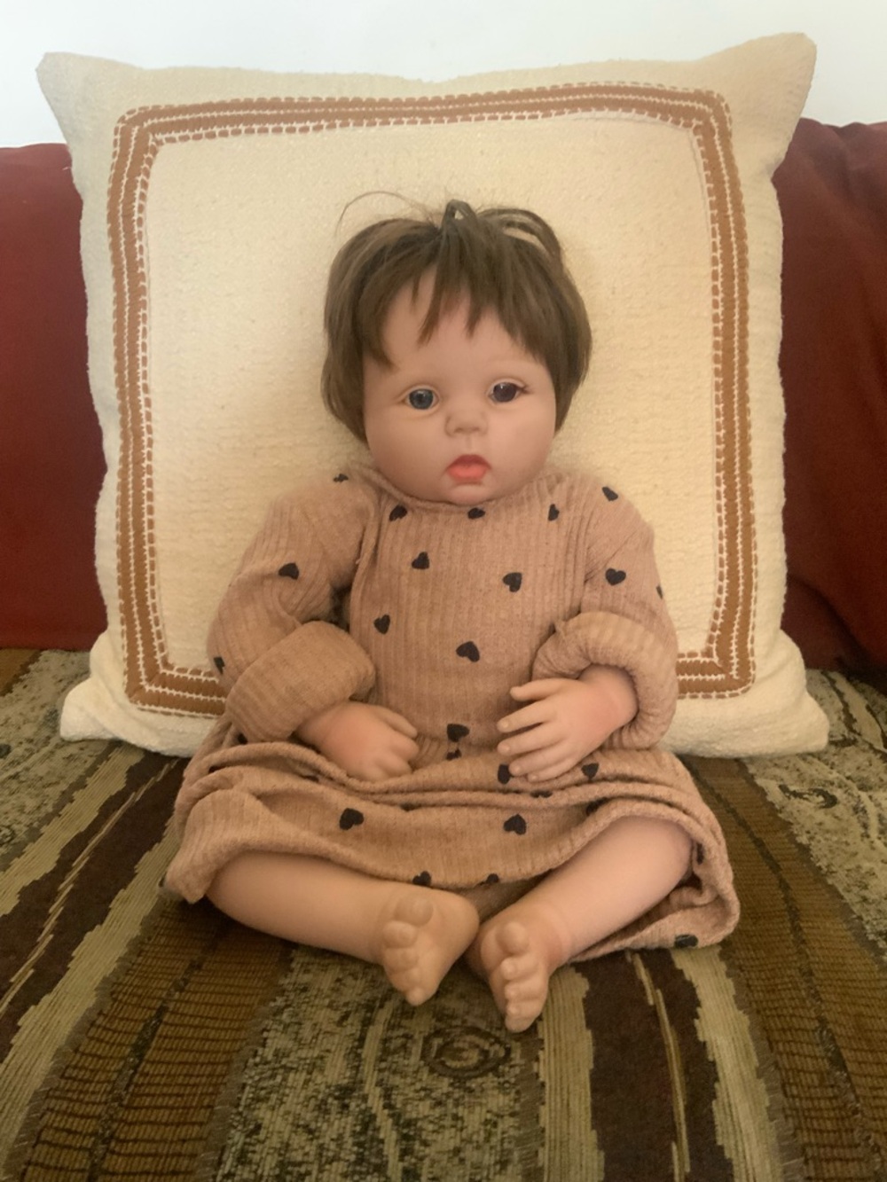 Kaydora Reborn Baby Doll Baby Lifelike Reborn Doll Brown Hair Blue Eyes 20"